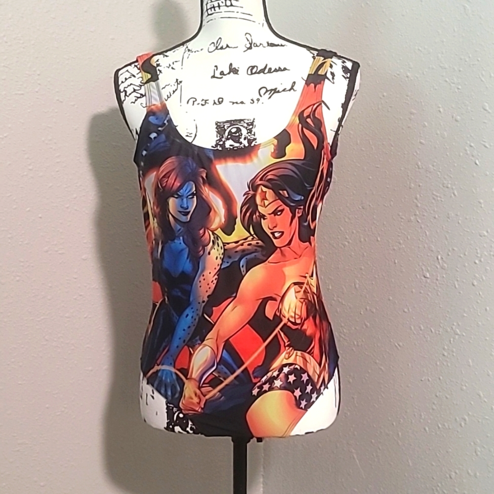 Wonder Woman and Cheetah swimsuit